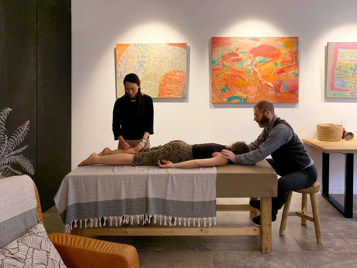 Acupuncture and meridian massage co-treatment